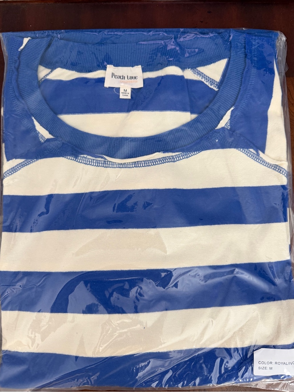 Sloughy Comfortable Fit Blue and Ivory Striped Sweatshirt - Picture 5 of 6